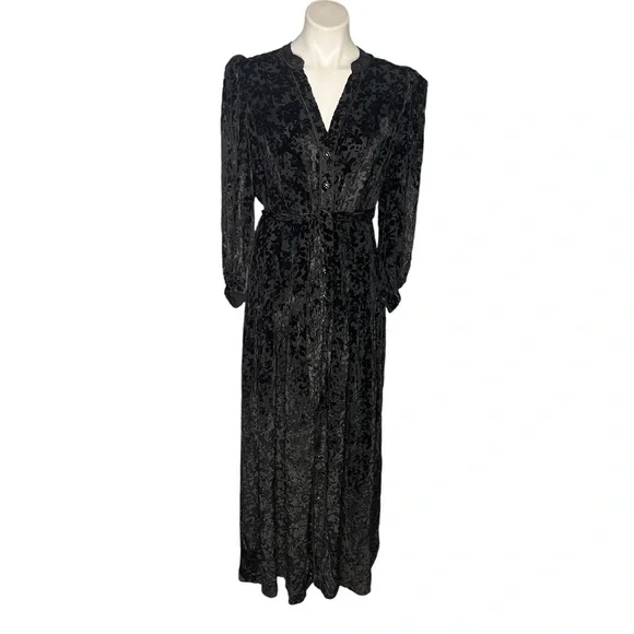 HALE BOB Heloise Solid Velvet Burnout Maxi Dress Womens Size Large NEW NWT - Picture 4 of 15